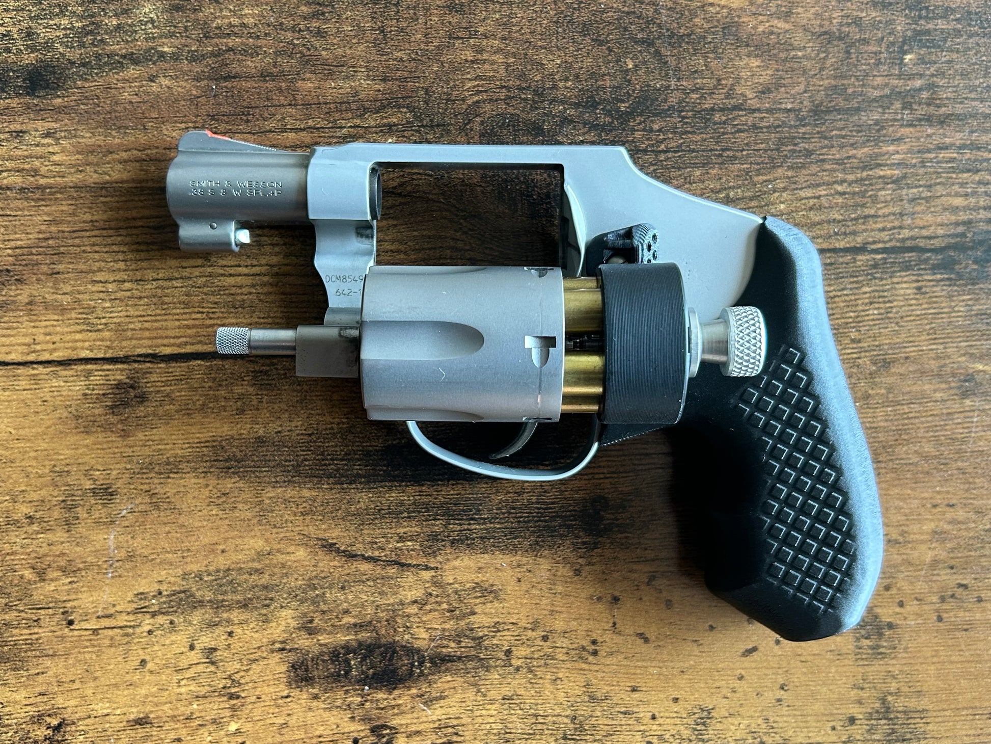 Concealed carry grips for the Smith and Wesson J-Frame line. Before, wheelgun folks had to choose between shooting comfort (rubber grips) or carry comfort (wood or G10 grips). Recoil Rider revolver grips provide both, featuring the recoil absorption of rubber grips with the snag-free comfort of wooden grips. Plus, they reduce the weight for easier carry and improve the grip angle of your S&W J-Frame for a more natural point-of-aim. Easily carry your revolver AIWB or in the pocket.