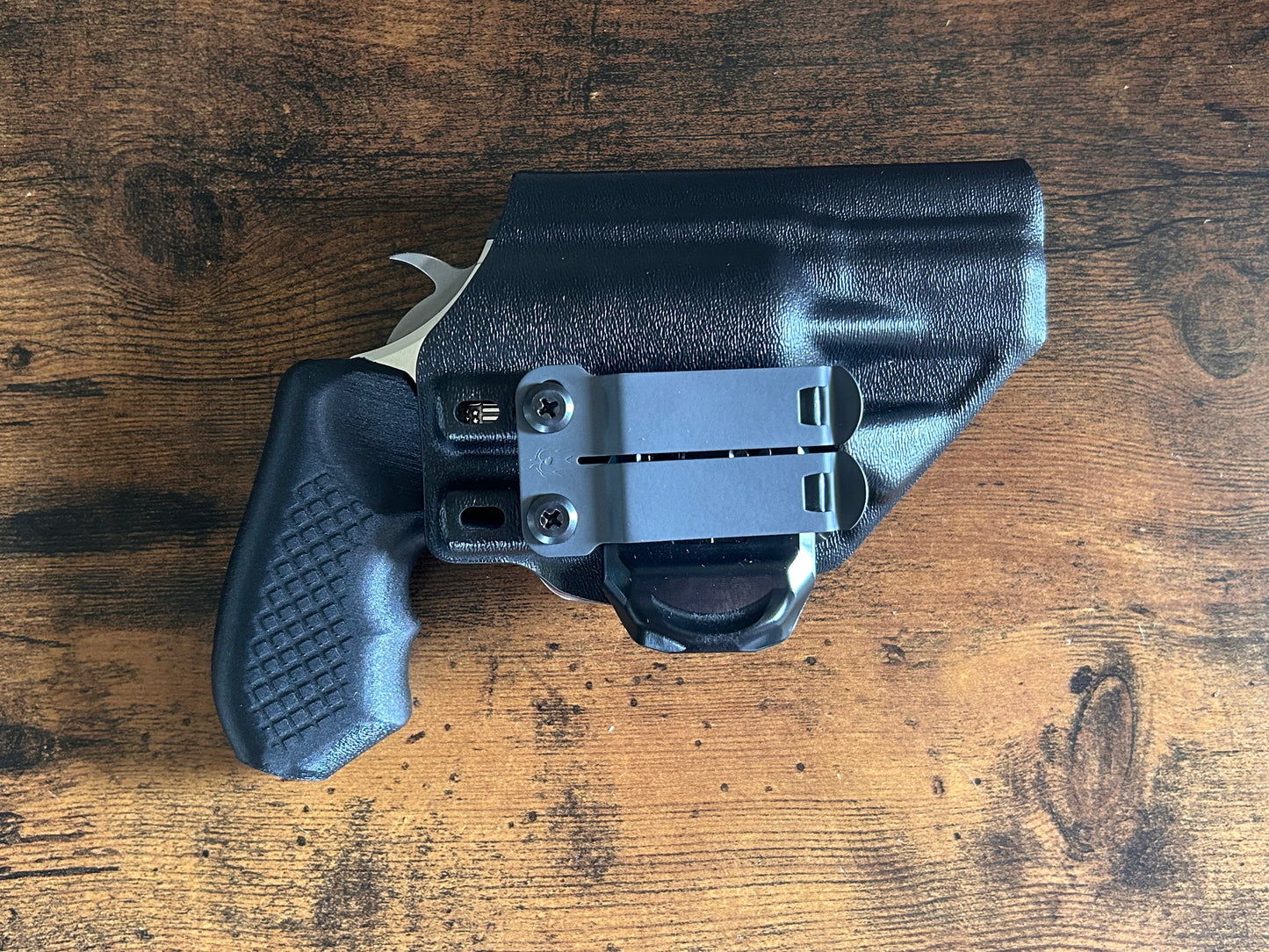Concealed carry grips for the hammered Diamondback SDR revolver. Before, wheelgun folks had to choose between shooting comfort (rubber grips) or carry comfort (wood or G10 grips). Recoil Rider revolver grips provide both, featuring the recoil absorption of rubber grips with the snag-free comfort of wooden grips. Plus, they reduce the weight for easier carry and improve the grip angle of your Diamondback SDR for a more natural point-of-aim. Perfect if you're carrying your revolver AIWB or in the pocket.