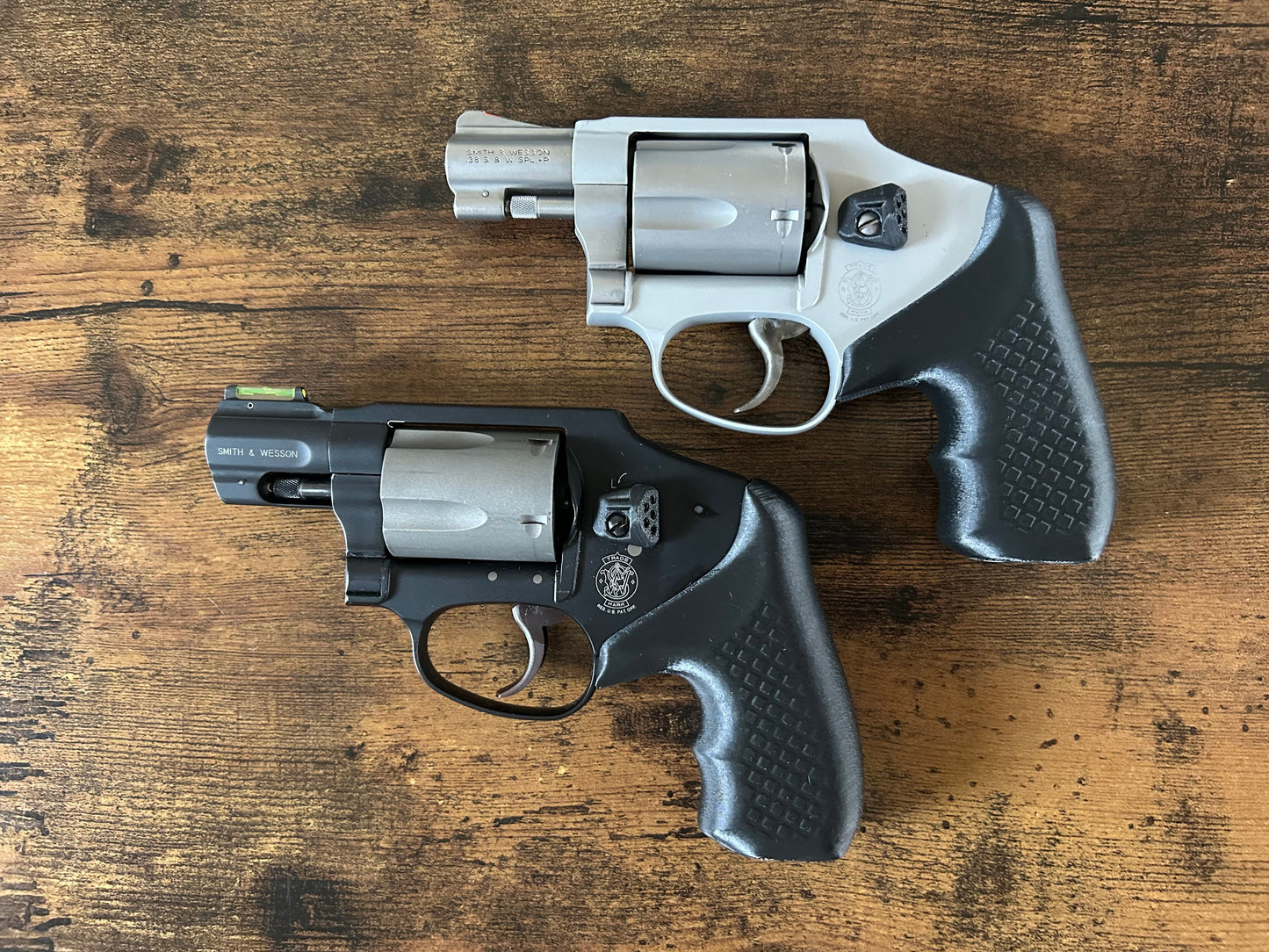 For the ultra-minimalist revolver user who conceal-carries in the pocket: Ultra-concealable boot grips for the Smith & Wesson J-Frame line, optimized for pocket-carry. Recoil Rider grips are the the lightest boot grips available for the J-Frame, plus they absorb recoil with a slim profile and a snag-free draw. They also improve the grip angle of your S&W J-Frame for a more natural point-of-aim. If you're carrying your revolver the pocket, these boot grips will provide a superior shooting and CCW experience.