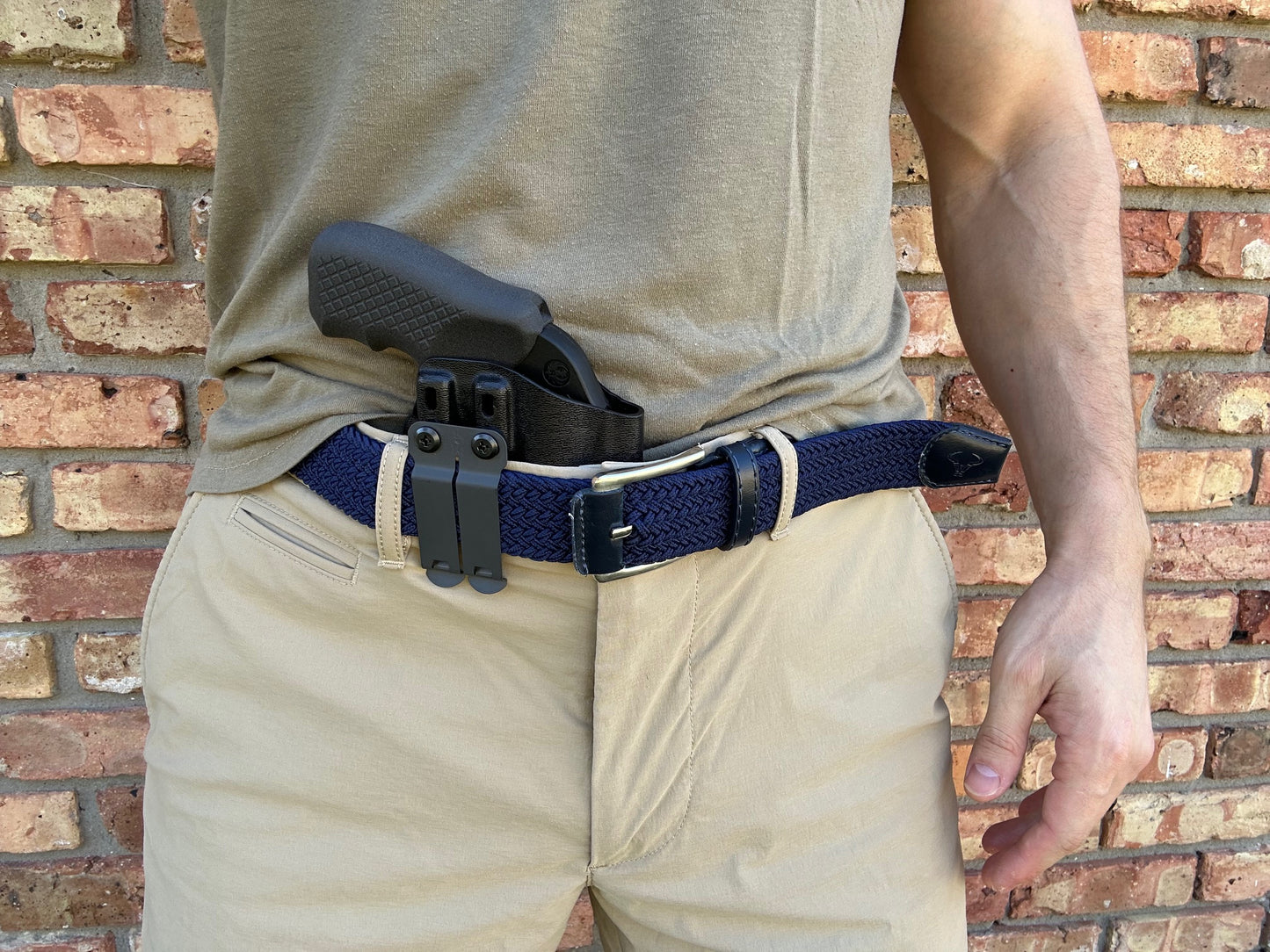 Ruger LCR with Recoil Rider Boot Grips in the Harry's Holster Icon 2.0 Kydex Holster for appendix holster.