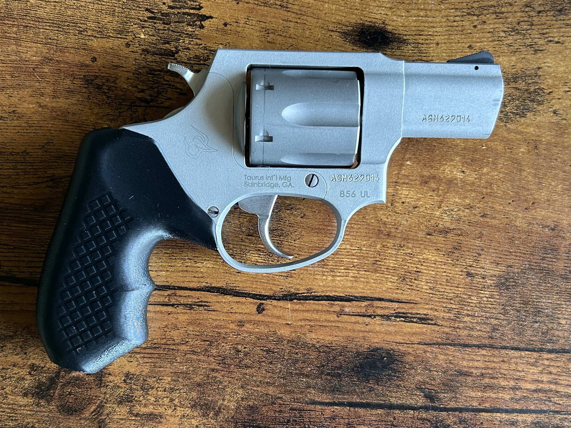 "Zero-compromise" concealed carry grips for the Taurus 856 line. Before, wheelgun folks had to choose between shooting comfort (rubber grips) or carry comfort (wood or G10 grips). Recoil Rider revolver grips provide both, featuring the recoil absorption of rubber grips with the snag-free comfort of wooden grips. Plus, they reduce the weight for easier carry and improve the grip angle of your Taurus 856 for a more natural point-of-aim. If you're carrying your revolver AIWB or in the pocket, these utilitarian