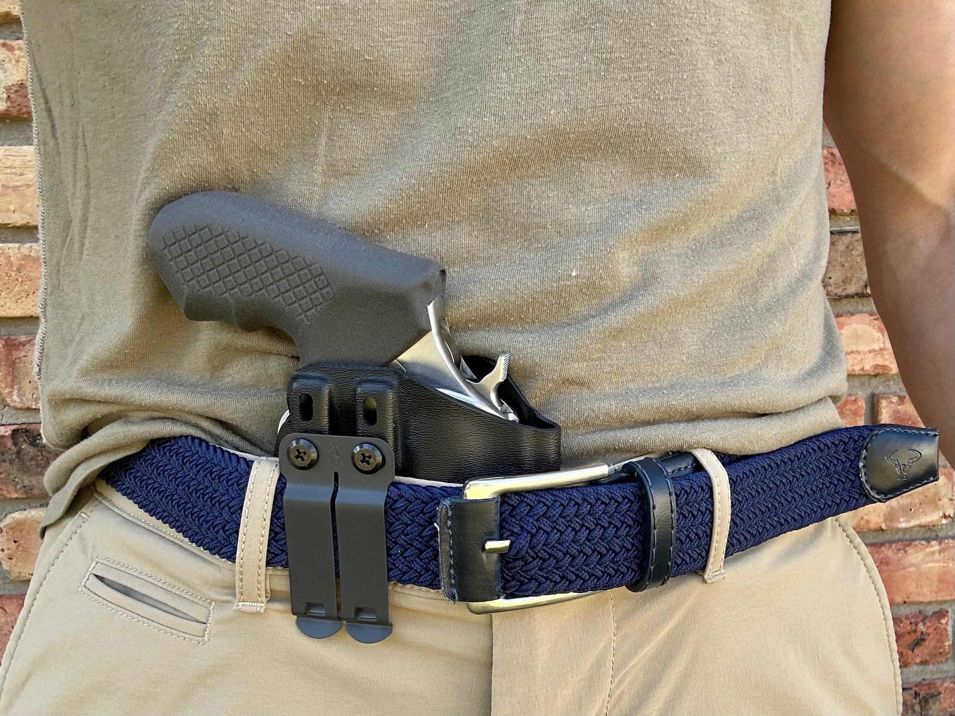 Conceal carrying the Ruger SP101 revolver with Recoil Rider CCW grips in the Harry's Holster Icon 2.0 kydex holster, appendix position.