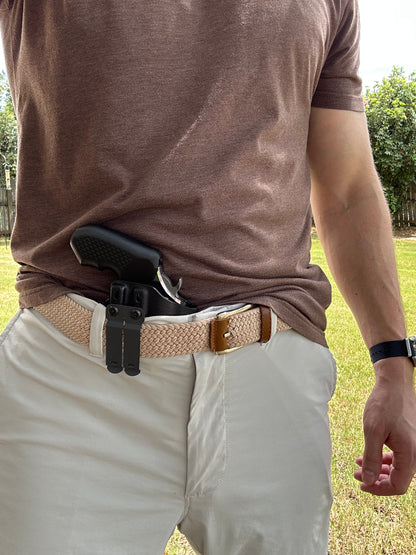 Concealed carry grips for the hammered Diamondback SDR revolver. Before, wheelgun folks had to choose between shooting comfort (rubber grips) or carry comfort (wood or G10 grips). Recoil Rider revolver grips provide both, featuring the recoil absorption of rubber grips with the snag-free comfort of wooden grips. Plus, they reduce the weight for easier carry and improve the grip angle of your Diamondback SDR for a more natural point-of-aim. Perfect if you're carrying your revolver AIWB or in the pocket.