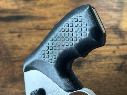 For the ultra-minimalist revolver user who conceal-carries in the pocket: Ultra-concealable boot grips for the Smith & Wesson J-Frame line, optimized for pocket-carry. Recoil Rider grips are the the lightest boot grips available for the J-Frame, plus they absorb recoil with a slim profile and a snag-free draw. They also improve the grip angle of your S&W J-Frame for a more natural point-of-aim. If you're carrying your revolver the pocket, these boot grips will provide a superior shooting and CCW experience.