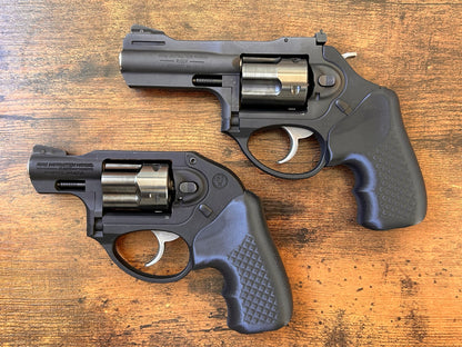 For the ultra-minimalist revolver user who conceal-carries in the pocket: Ultra-concealable boot grips for the Ruger LCR and LCRx line, optimized for pocket-carry. Recoil Rider grips are the the lightest boot grips available for the LCR, plus they absorb recoil with a slim profile and a snag-free draw. They cover the backstrap to optimize trigger reach, and feature an intuitive grip angle for a natural point-of-aim. If you're carrying your revolver the pocket, these boot grips are for you.