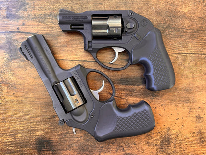 For the ultra-minimalist revolver user who conceal-carries in the pocket: Ultra-concealable boot grips for the Ruger LCR and LCRx line, optimized for pocket-carry. Recoil Rider grips are the the lightest boot grips available for the LCR, plus they absorb recoil with a slim profile and a snag-free draw. They cover the backstrap to optimize trigger reach, and feature an intuitive grip angle for a natural point-of-aim. If you're carrying your revolver the pocket, these boot grips are for you.