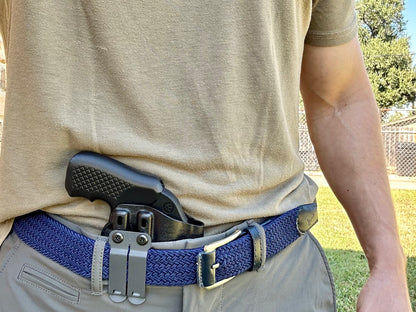 Conceal carrying Appendix (AIWB) the Ruger LCR Revolver with Recoil Rider Boot Grips and the Harry's Holster Icon 2.0 Kydex Holster.