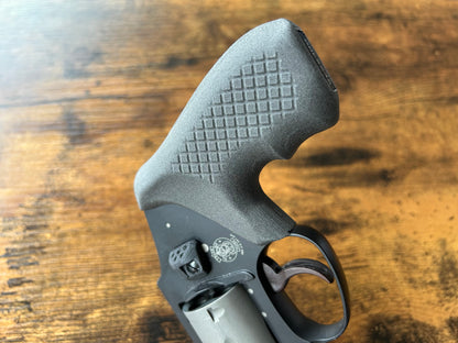 For the ultra-minimalist revolver user who conceal-carries in the pocket: Ultra-concealable boot grips for the Smith & Wesson J-Frame line, optimized for pocket-carry. Recoil Rider grips are the the lightest boot grips available for the J-Frame, plus they absorb recoil with a slim profile and a snag-free draw. They also improve the grip angle of your S&W J-Frame for a more natural point-of-aim. If you're carrying your revolver the pocket, these boot grips will provide a superior shooting and CCW experience.