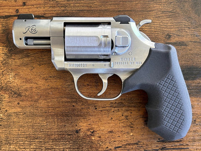 "Zero-compromise" concealed carry grips for the Kimber K6XS and K6S revolver line. Before, wheelgun folks had to choose between shooting comfort (rubber grips) or carry comfort (wood or G10 grips). Recoil Rider revolver grips provide both, featuring the recoil absorption of rubber grips with the snag-free comfort of wooden grips. Plus, they reduce the weight for easier carry. If you're carrying your revolver AIWB or in the pocket, these utilitarian grips will provide a superior shooting and CCW experience. 