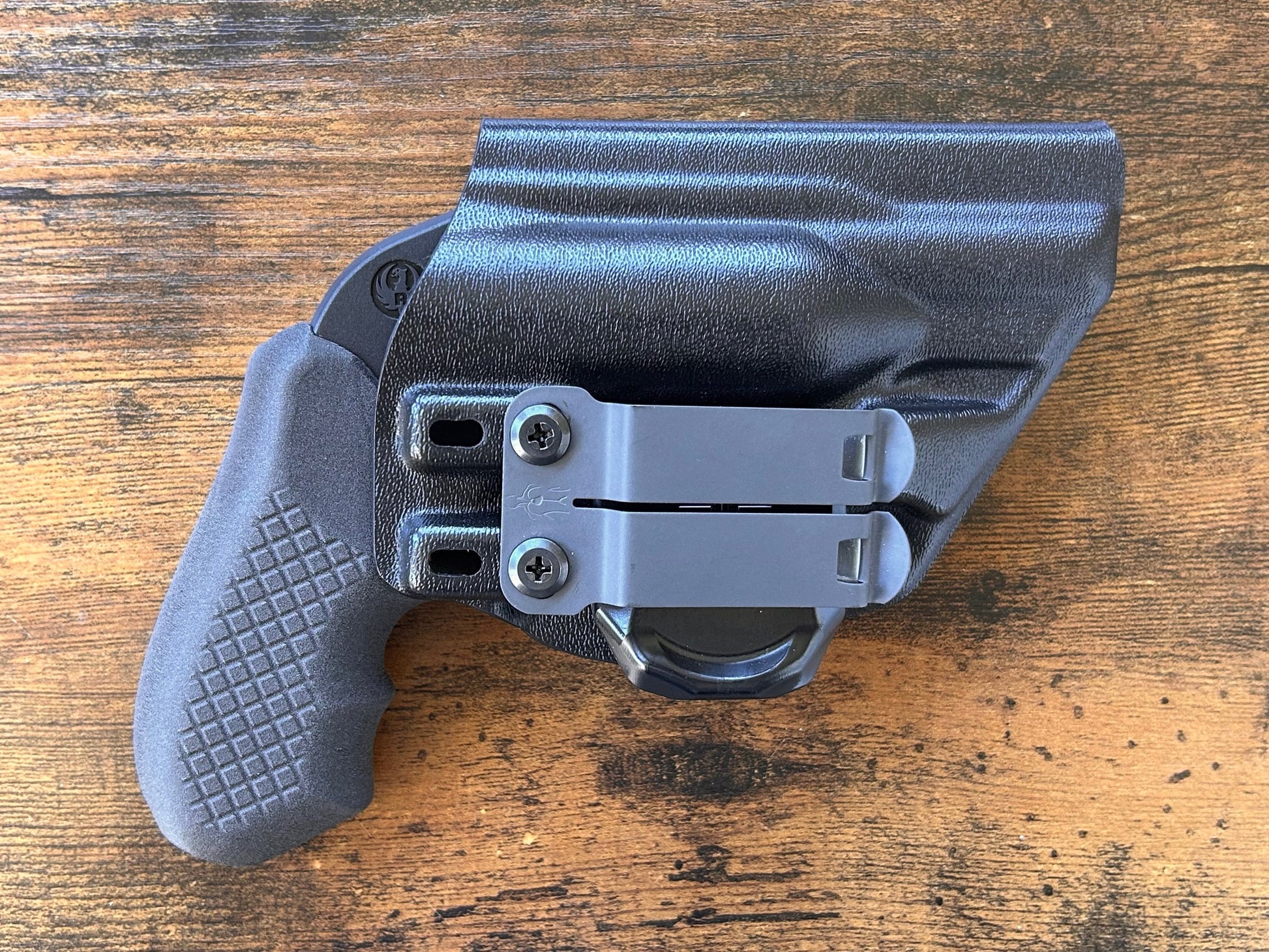 Ruger LCR with Recoil Rider CCW Grips in the Harry's Holster Icon 2.0 for appendix carry.