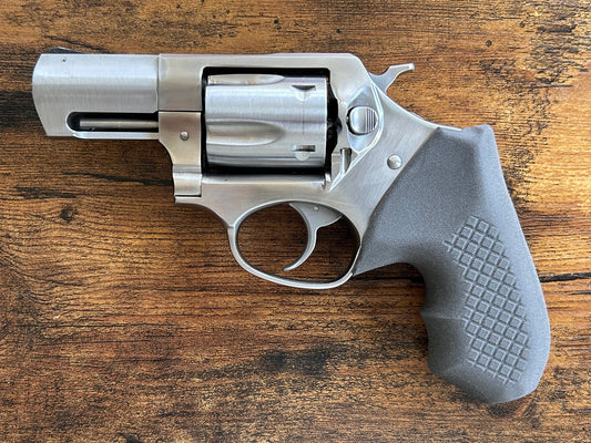 "Zero-compromise" concealed carry grips for the Ruger SP101 revolver. Before, wheelgun folks had to choose between shooting comfort (rubber grips) or carry comfort (wood or G10 grips). Recoil Rider revolver grips provide both, featuring the recoil absorption of rubber grips with the snag-free comfort of wooden grips. Plus, they reduce the weight for easier carry and improve the grip angle of your Ruger SP101 for a more natural point-of-aim. CCW grips for folks who carry their Ruger SP101 Appendix.