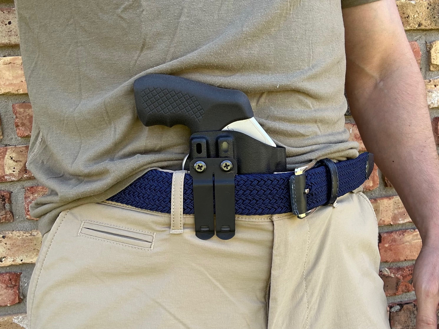 Appendix conceal carry (AIWB) with the Kimber K6xs DAO snubnose revolver, Recoil Rider grips, and the Harry's Holster Icon 2.0 kydex holster.