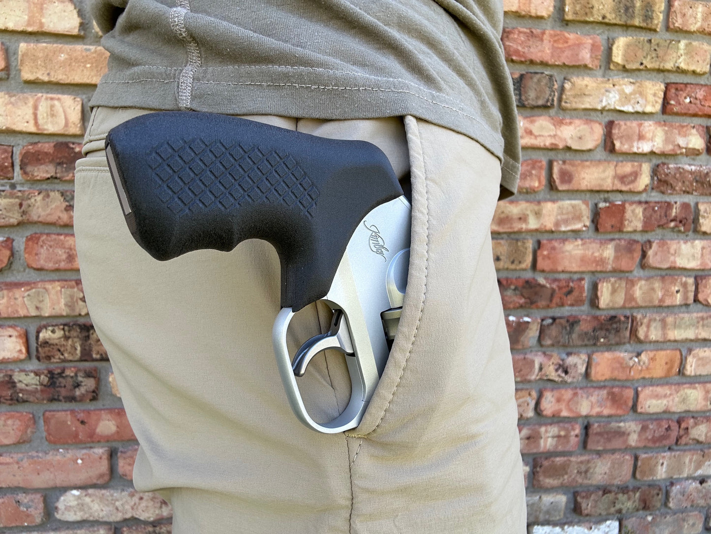 Pocket carry with the Kimber K6xs DAO snubnose revolver and Recoil Rider grips.