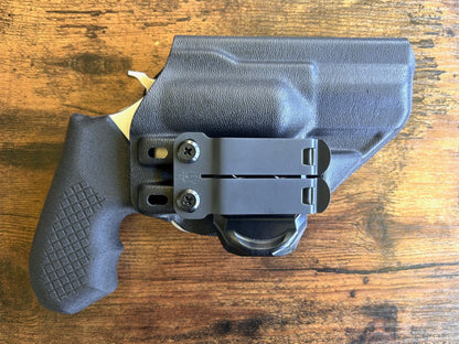 Recoil Rider CCW grips for the Ruger SP101 revolver in the Harry's Holster Icon 2.0 kydex holster.