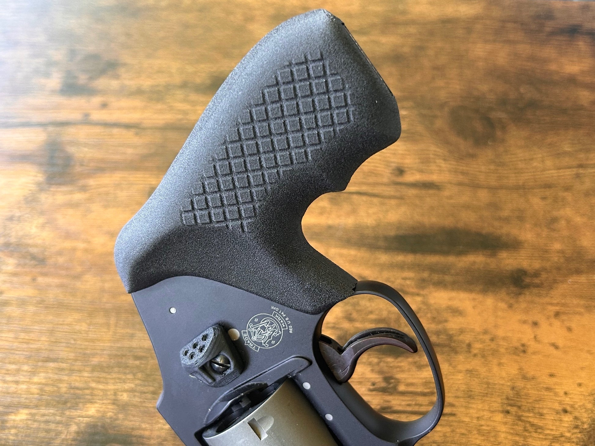 For the ultra-minimalist revolver user who conceal-carries in the pocket: Ultra-concealable boot grips for the Smith & Wesson J-Frame line, optimized for pocket-carry. Recoil Rider grips are the the lightest boot grips available for the J-Frame, plus they absorb recoil with a slim profile and a snag-free draw. They also improve the grip angle of your S&W J-Frame for a more natural point-of-aim. If you're carrying your revolver the pocket, these boot grips will provide a superior shooting and CCW experience.