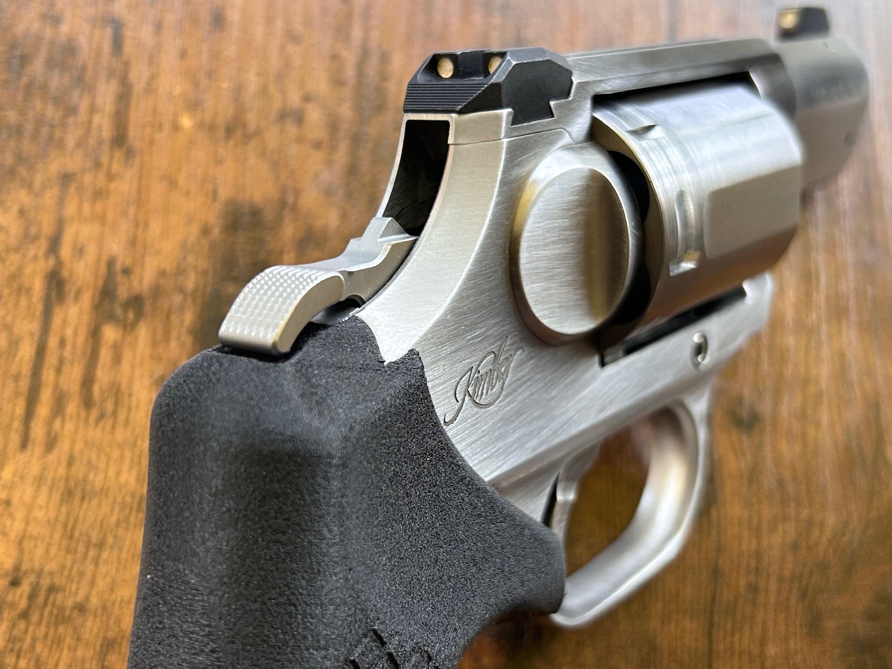 "Zero-compromise" concealed carry grips for the Kimber K6XS and K6S revolver line. Before, wheelgun folks had to choose between shooting comfort (rubber grips) or carry comfort (wood or G10 grips). Recoil Rider revolver grips provide both, featuring the recoil absorption of rubber grips with the snag-free comfort of wooden grips. Plus, they reduce the weight for easier carry. If you're carrying your revolver AIWB or in the pocket, these utilitarian grips will provide a superior shooting and CCW experience. 