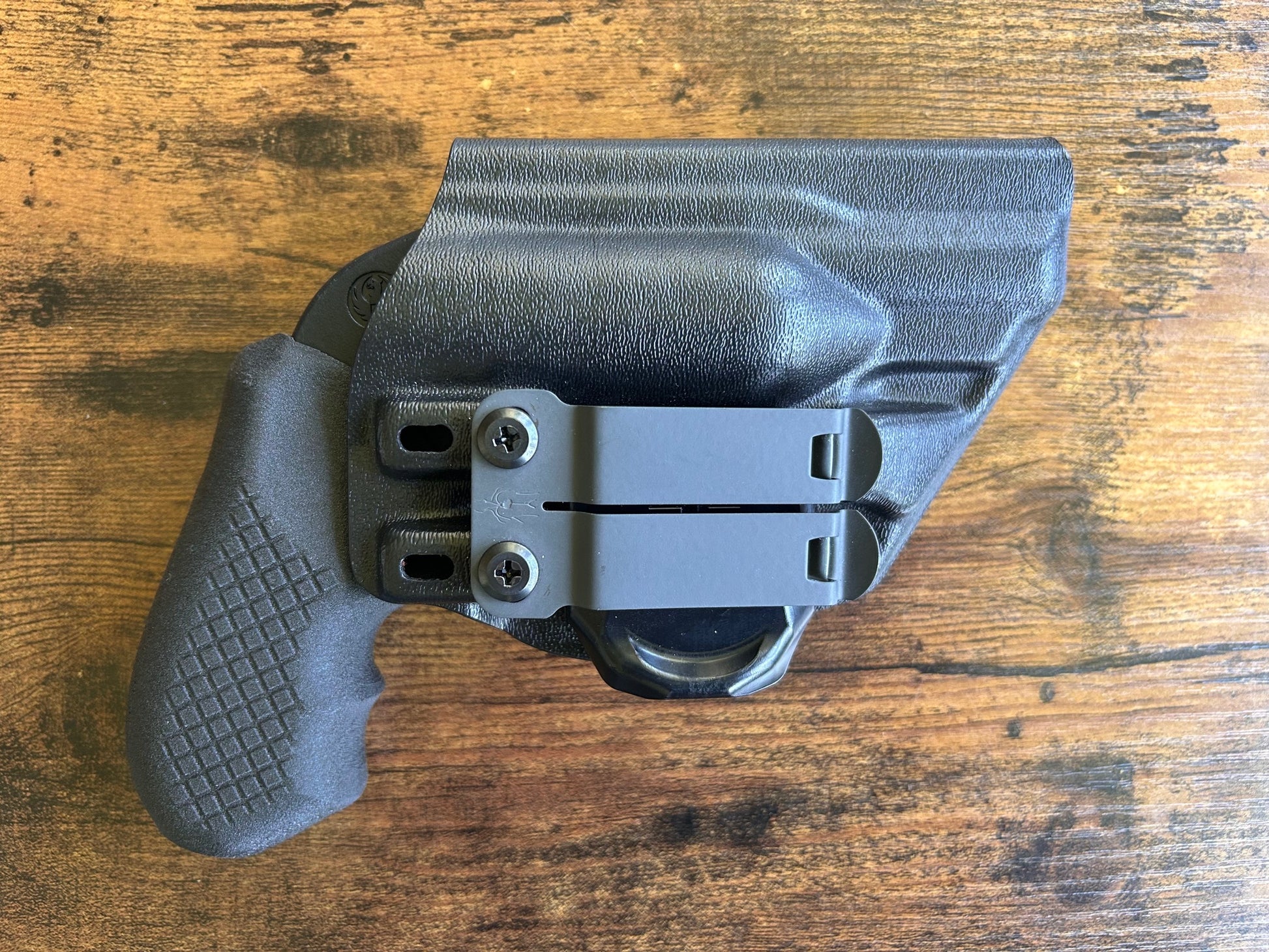 Ruger LCR with Recoil Rider CCW Grips in the Harry's Holster Icon 2.0 for appendix carry.