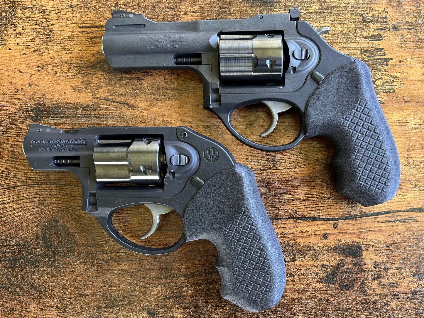 "Zero-compromise" concealed carry grips for the Ruger LCR and LCRx revolvers. Before, wheelgun folks had to choose between shooting comfort (rubber grips) or carry comfort (wood or G10 grips). Recoil Rider revolver grips provide both, featuring the recoil absorption of rubber grips with the snag-free comfort of wooden grips. Plus, they reduce the weight for easier carry. If you're carrying your revolver AIWB or in the pocket, these utilitarian grips will provide a superior shooting and CCW experience.