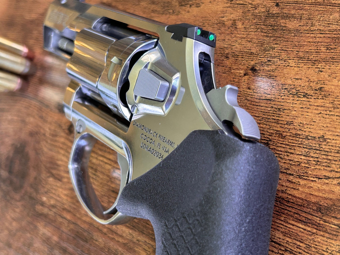 Concealed carry grips for the hammered Diamondback SDR revolver. Before, wheelgun folks had to choose between shooting comfort (rubber grips) or carry comfort (wood or G10 grips). Recoil Rider revolver grips provide both, featuring the recoil absorption of rubber grips with the snag-free comfort of wooden grips. Plus, they reduce the weight for easier carry and improve the grip angle of your Diamondback SDR for a more natural point-of-aim. Perfect if you're carrying your revolver AIWB or in the pocket.